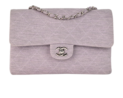 Medium Classic Flap, &pound;3,100, Handbags, Purple, Fabric, Front view